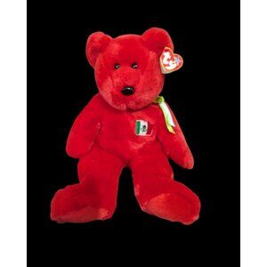 Ty Beanie Buddies Osito Red Plush Bear Mexican Flag Ribbon Collectible 1999